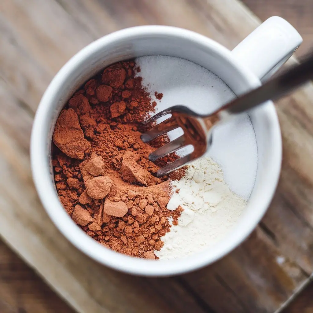 Step 1 Mix the Dry Ingredients Chocolate Cake in a Cup