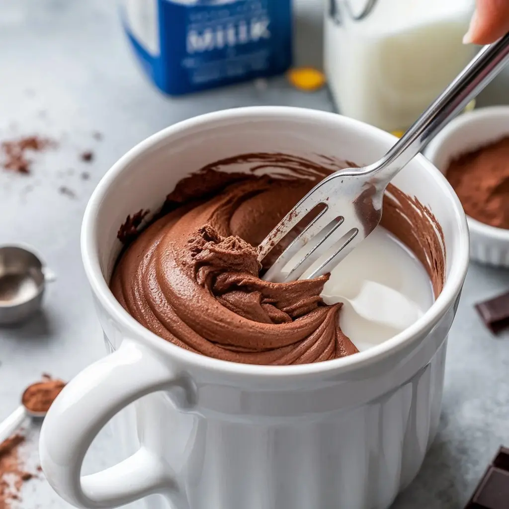 Step 2 Add the Wet Ingredients Chocolate Cake in a Cup