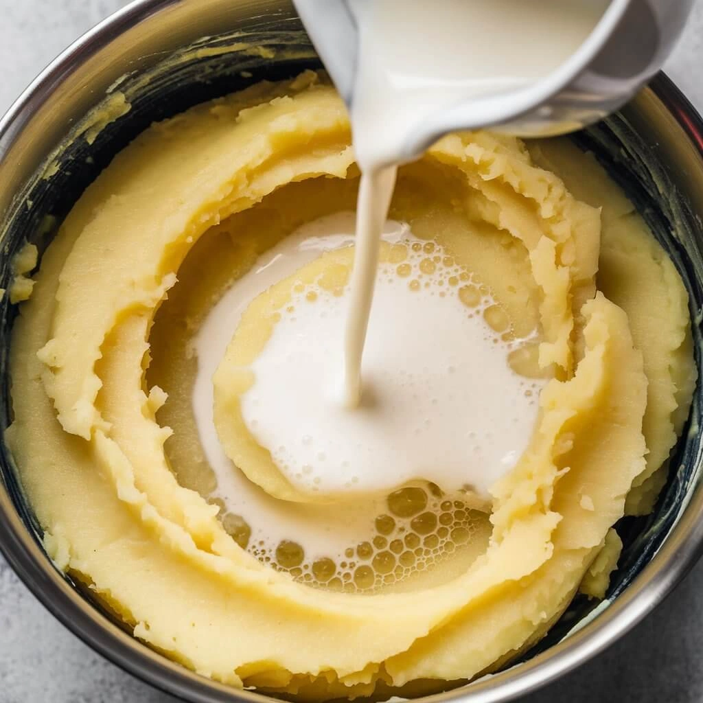 a bowl of smooth mashed potatoes Creamy mashed potatoes without cream